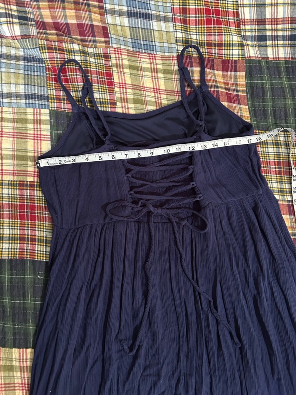 torrid Navy Smocked Maxi Dress with Spaghetti Straps - Picture 9 of 9